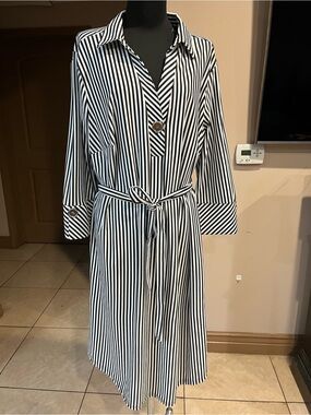 Mlle Gabrielle Black and White Striped Top